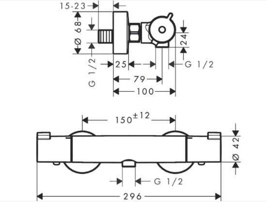 hansgrohe Duschthermostat Ecostat - spart bis zu 60 % Wasser & Energie