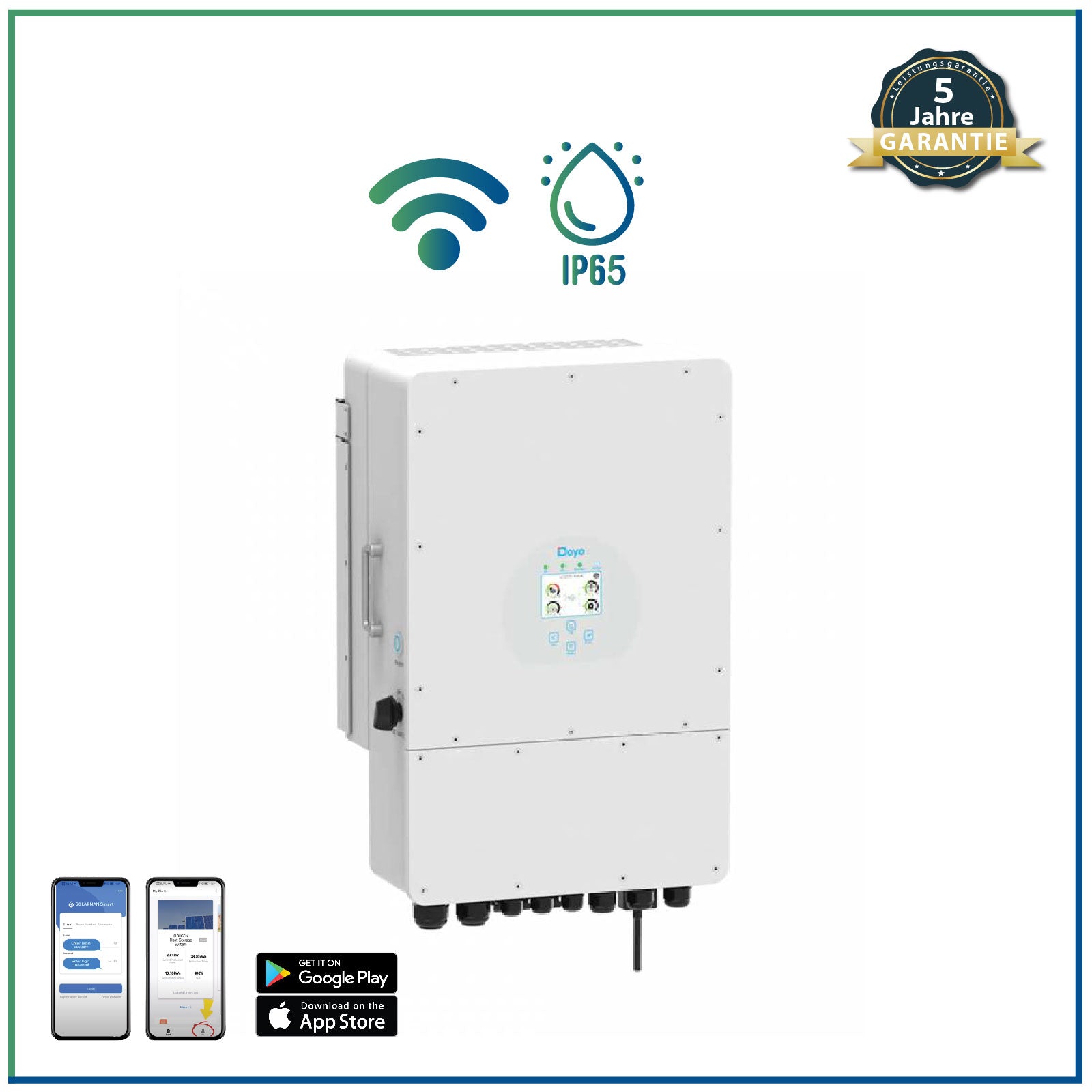 asdec life® Photovoltaik Komplettpaket 5 - Hybrid 10 KW mit Batterie Energie-Speichersystem Ziegeldach hochkant