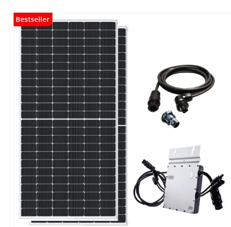asdec life ®Solar- Balkonkraftwerk 820 Wp Photovoltaik Solaranlage mit 800 W Hoymiles Mikrowechselrichter und Zubehör