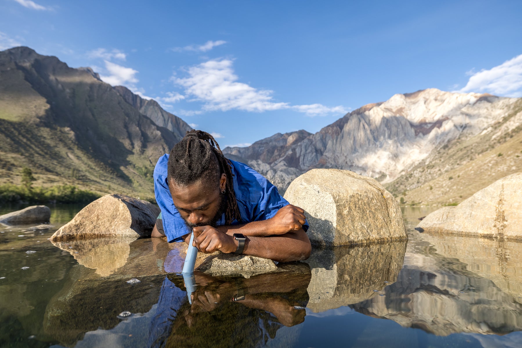 LifeStraw Peak Personal (blue) Extraleichter und PET-Flaschen kompatibler Wasserfilter von LifeStraw