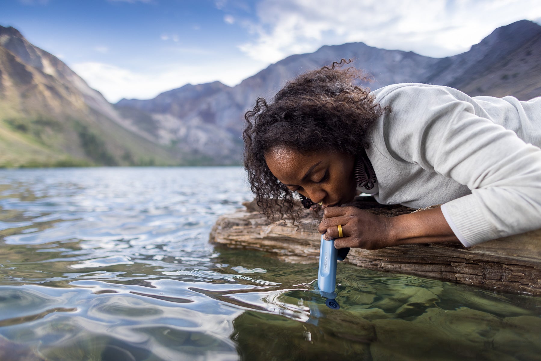 LifeStraw Peak Personal (blue) Extraleichter und PET-Flaschen kompatibler Wasserfilter von LifeStraw
