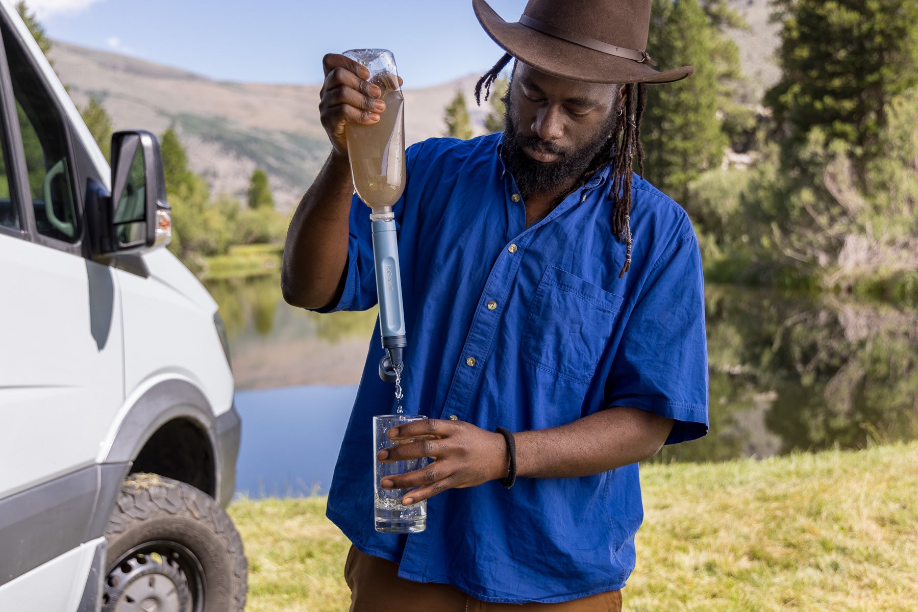 LifeStraw Peak Personal (blue) Extraleichter und PET-Flaschen kompatibler Wasserfilter von LifeStraw