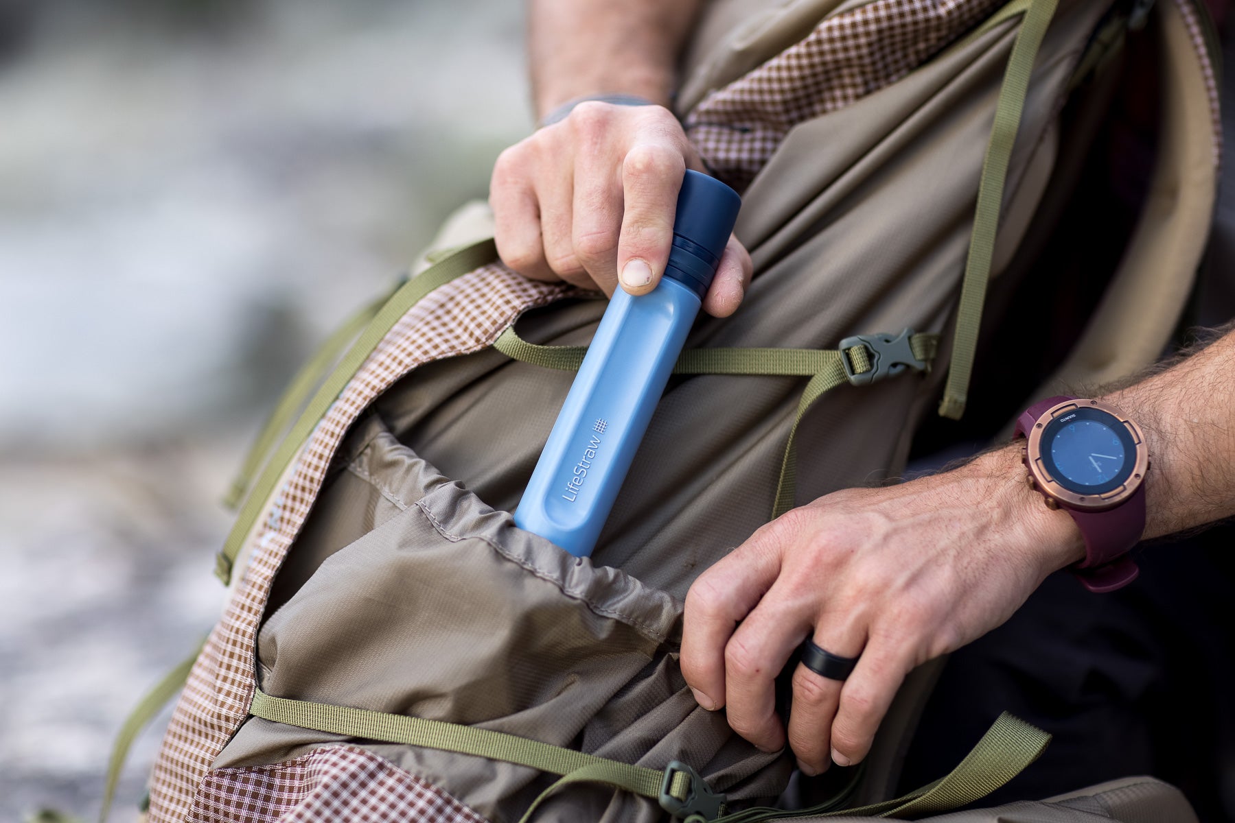 LifeStraw Peak Personal (blue) Extraleichter und PET-Flaschen kompatibler Wasserfilter von LifeStraw