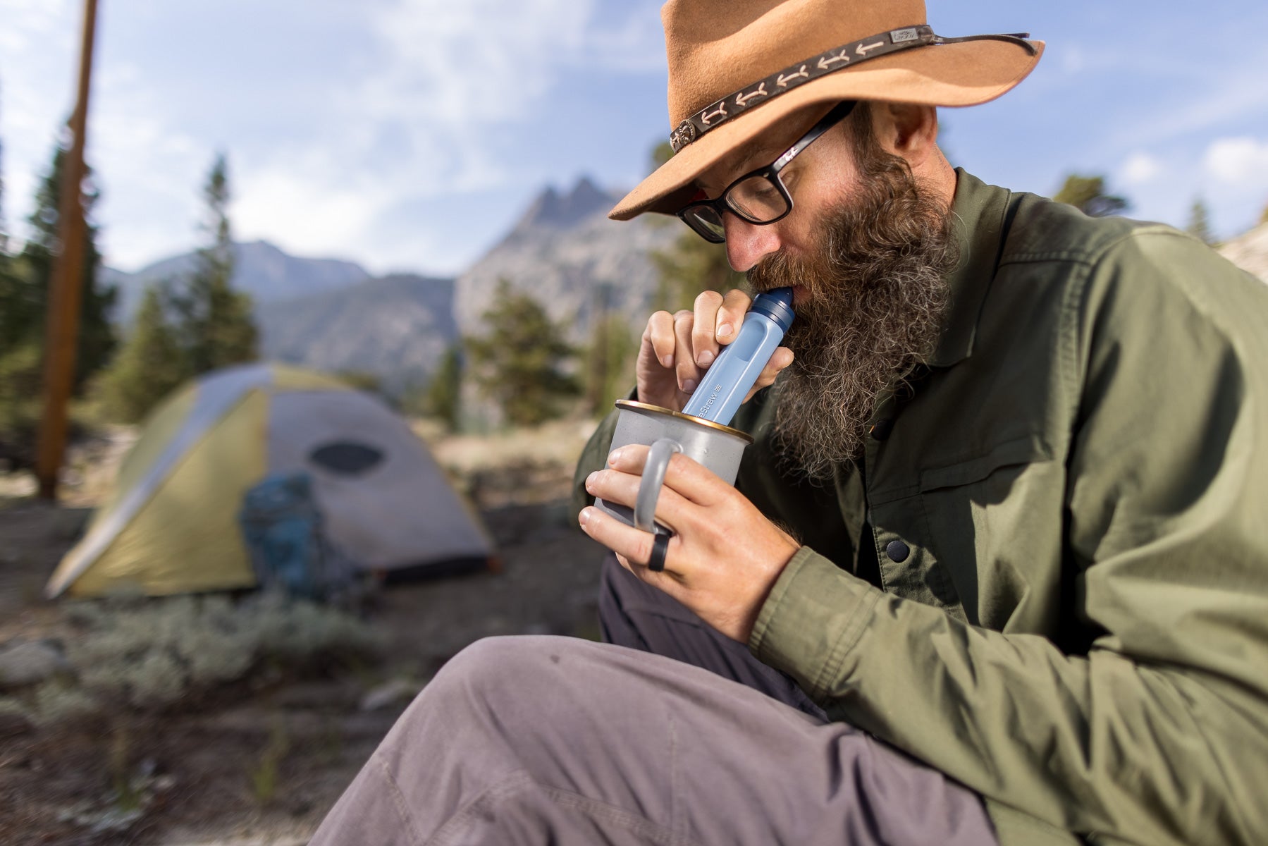 LifeStraw Peak Personal (blue) Extraleichter und PET-Flaschen kompatibler Wasserfilter von LifeStraw