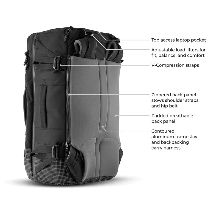 Matador GlobeRider45 Travel Backpack (black)