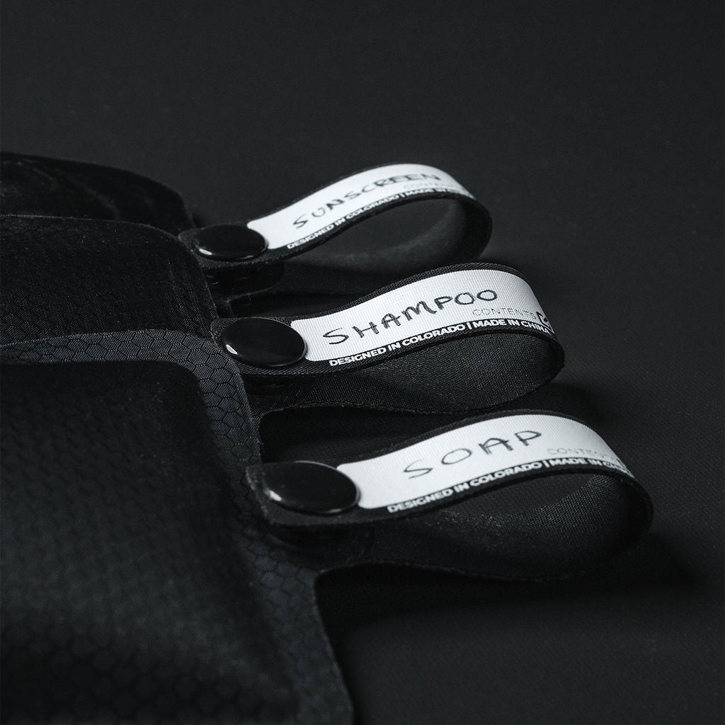 Matador FlatPak Toiletry Bottle 3-Pack (charcoal, white, garnet)