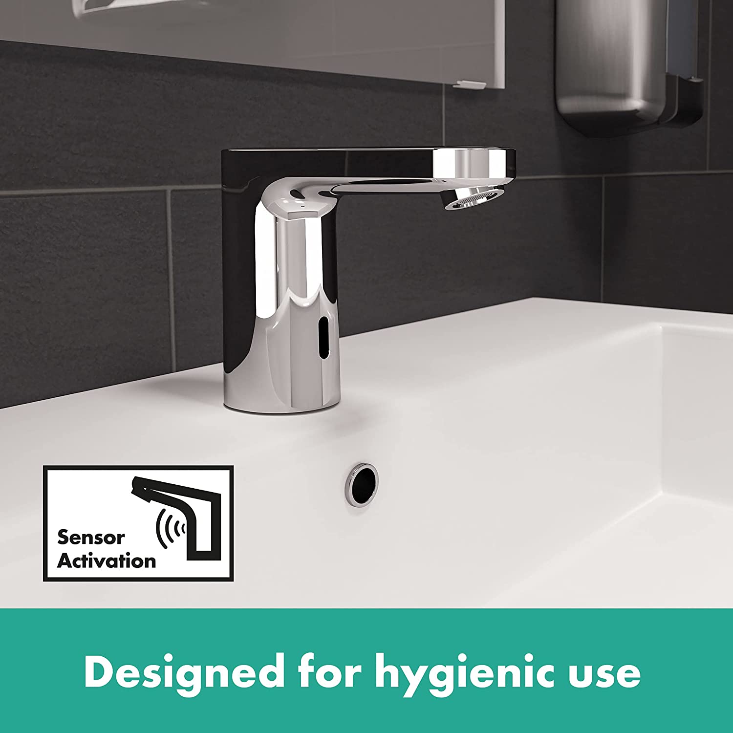 hansgrohe Sensor Waschtisch Armatur Vernis Blend - wassersparend ohne Ablauf- Netzbetrieb