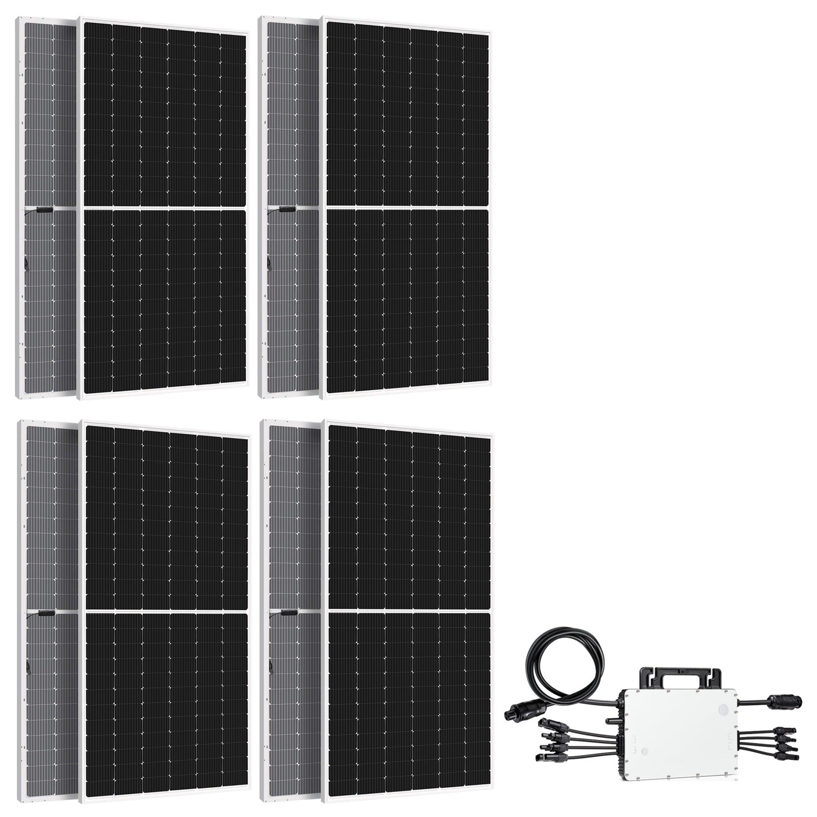 asdec life ®Solar- Balkonkraftwerke Komplettset- Solar- Pv 1560 W . Mit Bifazial 4 x 390 W Solarmodule Aufständerung 1500 W Hoymiles Wechselrichter 15m Kabel + Wieland Einspeise Dose