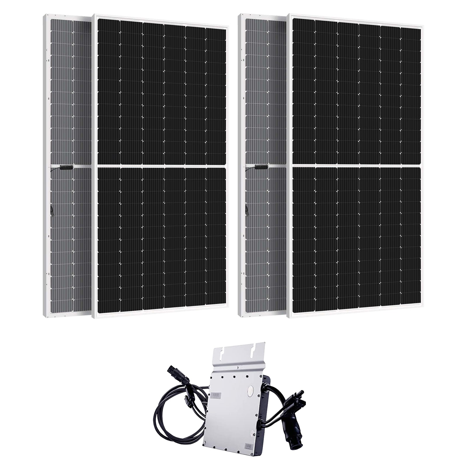 asdec life ®Solar- Balkonkraftwerk Komplettset- Solar- Pv 780 W Balkonkraftwerk Komplettset- Mit Bifazial 780 W Solarmodule und 600W WIFI Wechselrichter 10 m Schukostecker