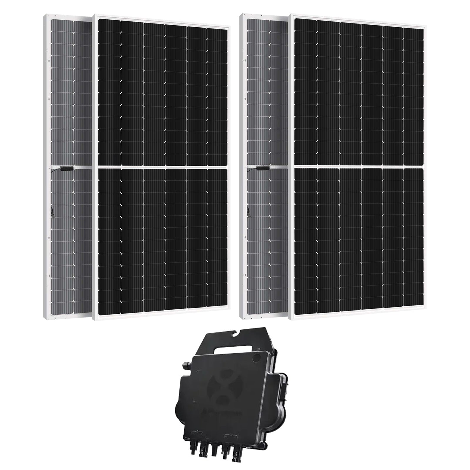 asdec life ®Solar- Balkonkraftwerke Komplettset- Solar- Pv 780 W Balkonkraftwerke Komplettset- Mit Bifazial 780 W Solarmodule und Aufständerung Süd 600W Hoymiles Wechselrichter 10m Schukostecker