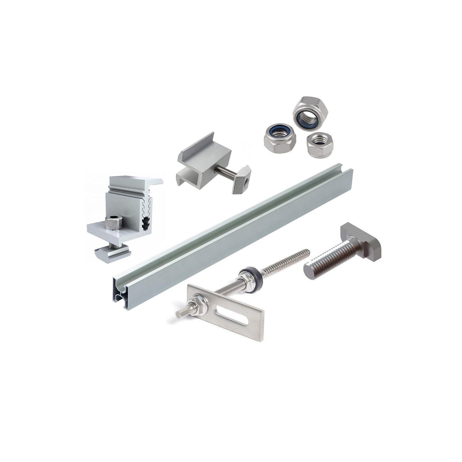 asdec life ® Befestigungssatz für Balkonkraftwerke -Stockschrauben für 2 Module - Verkauf nur an Endverbraucher !