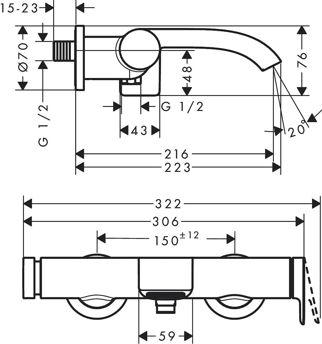 hansgrohe Wannen Armatur Vivenis