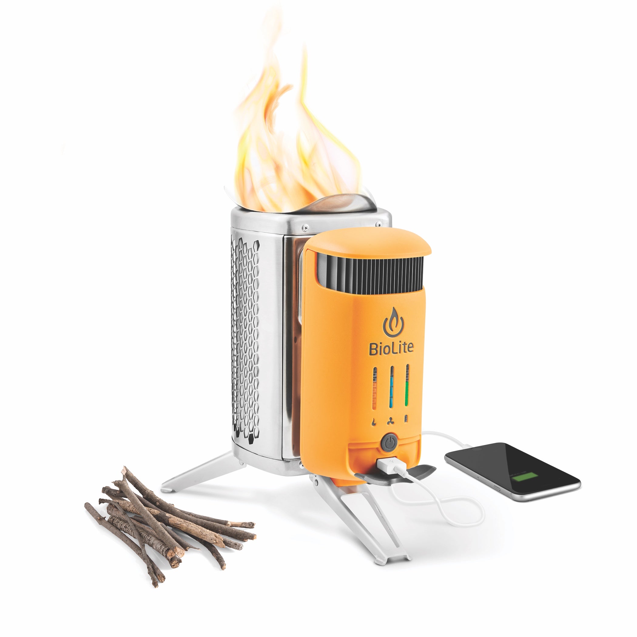 BioLite CampStove 2+ Campingkocher und Ladestation fürs Smartphone - mit Holzfeuer Strom erzeugen