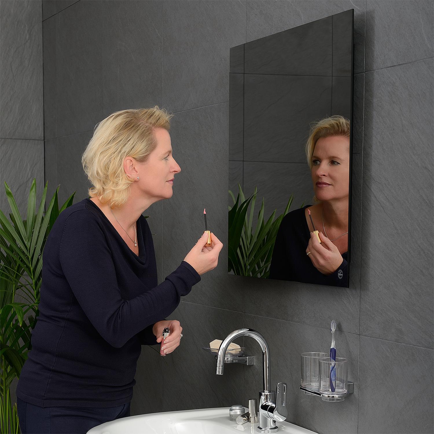 asdec life ® Infrarot-Heizung 400 Watt Spiegel 6mm für Wandmontage