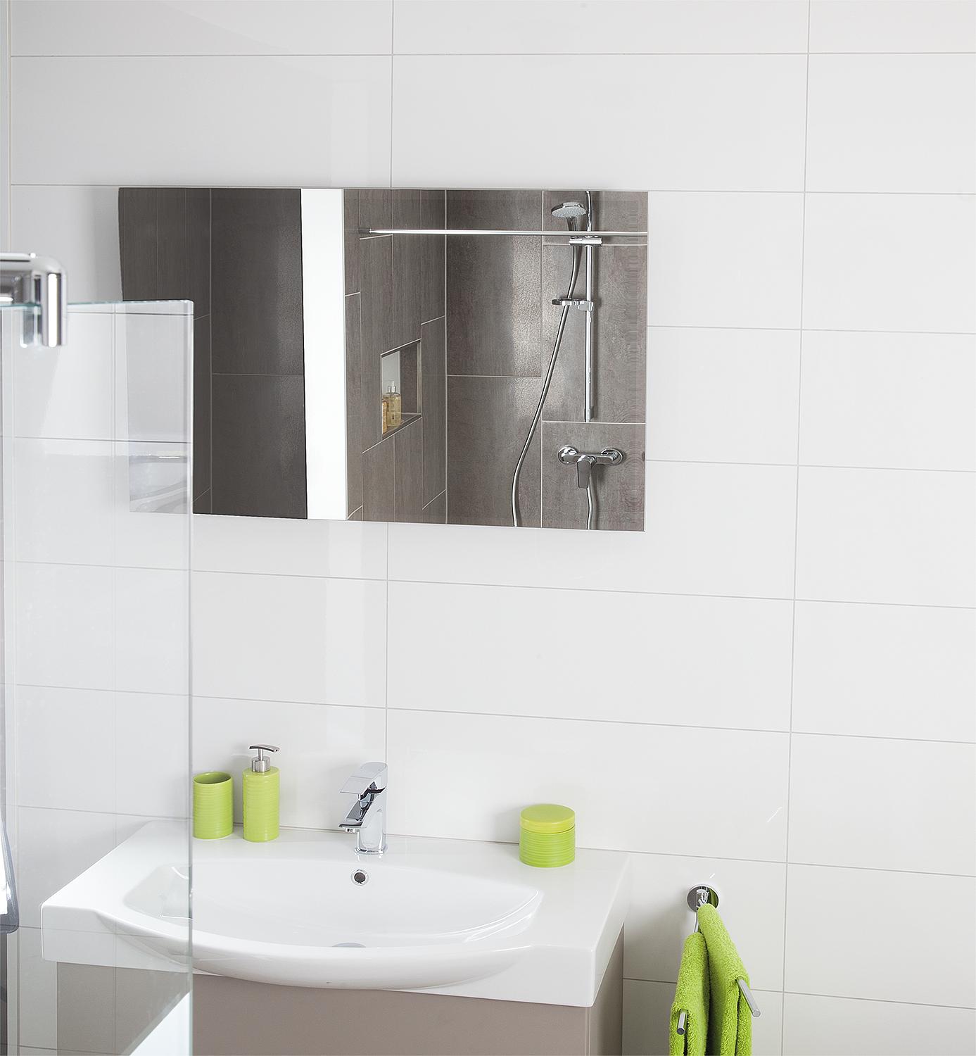 asdec life ® Infrarot-Heizung 600 Watt Spiegel 6mm für Wandmontage