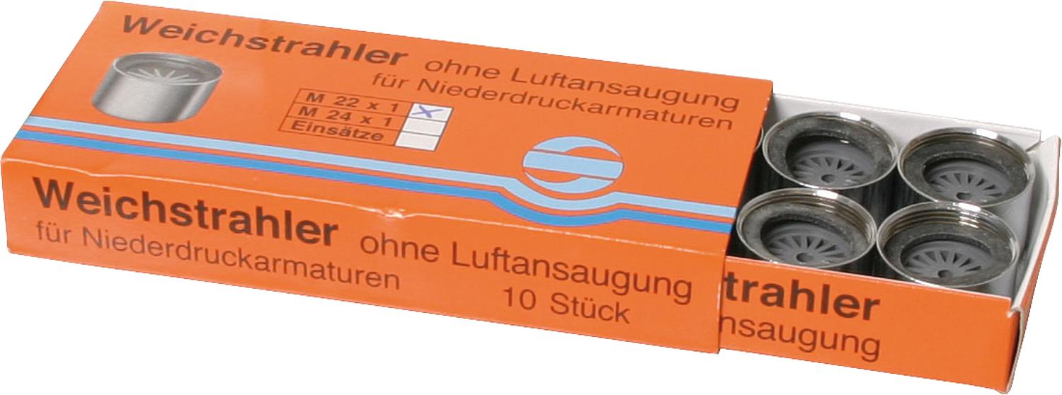asdec life ® Weichstrahlregler-Niederdruck ohne Prüfz IG M22X1 mit Gummidichtung ohne Zahnkranz ""VPE 10 Stk.""