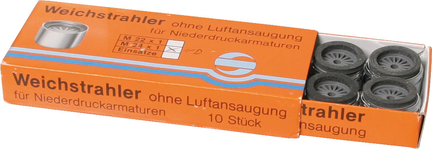 asdec life ® Weichstrahlregler-Niederdruck ohne Prüfz AG M24X1 mit Gum - asdec life ® Weichstrahlregler-Niederdruck ohne Prüfz AG M24X1 mit Gummidichtung mit Zahnkranz ""VPE 10 Stk