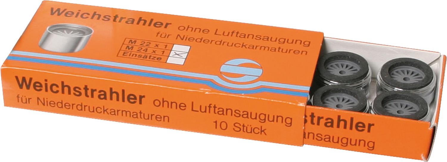 asdec life ® Weichstrahlregler-Niederdruck ohne Prüfz AG M24X1 mit Gummidichtung ohne Zahnkranz ""VPE 10 Stk.""