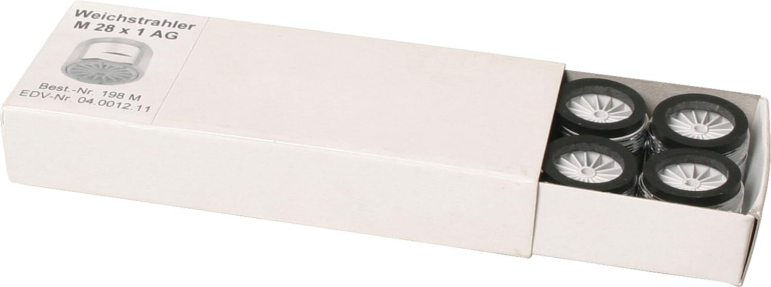 asdec life ® Weichstrahlregler-Niederdruck ohne Prüfz AG M28X1 mit Gum - asdec life ® Weichstrahlregler-Niederdruck ohne Prüfz AG M28X1 mit Gummidichtung mit Zahnkranz ""VPE 10 Stk