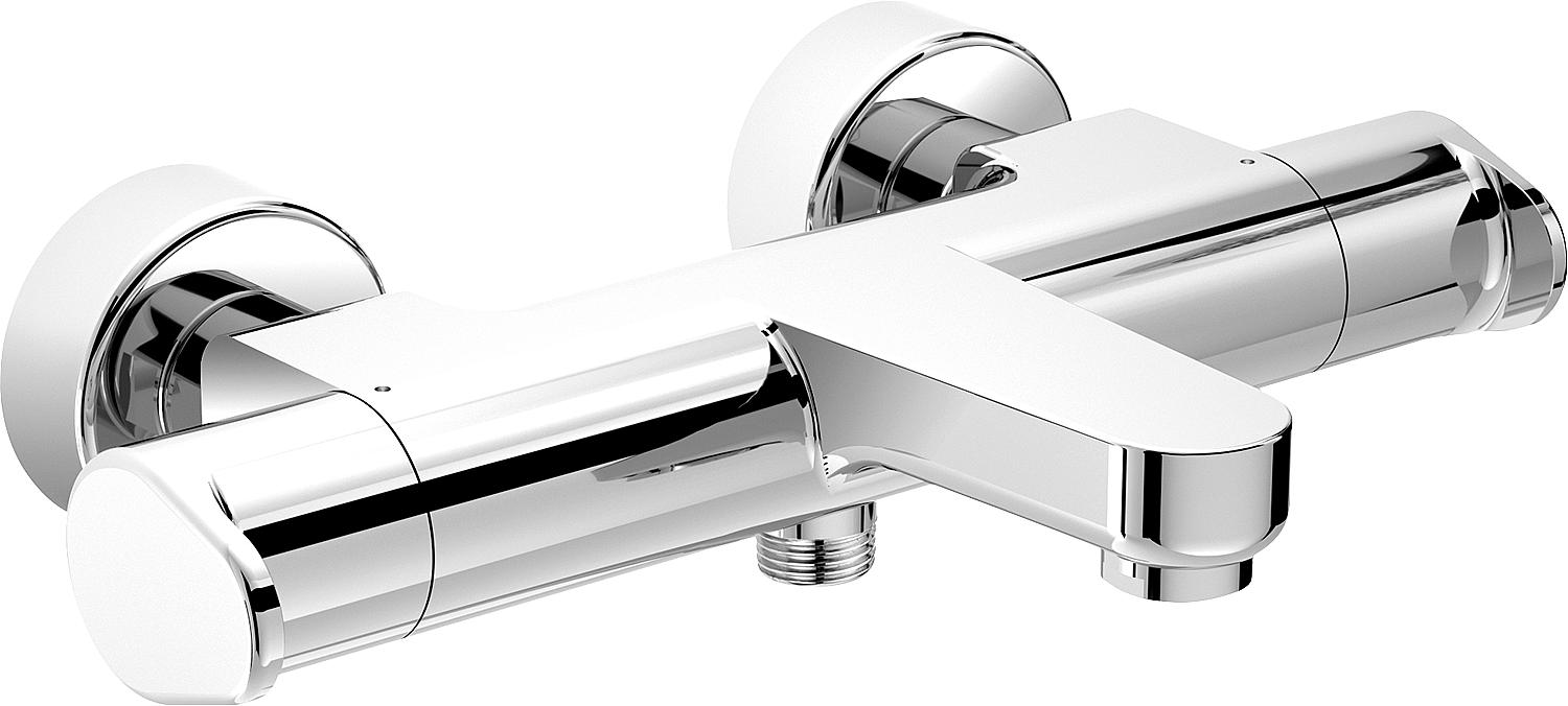 asdec life ® Thermostat-Wannenmischer Evica Aufputz, Ausladung 163mm, - asdec life ® Thermostat-Wannenmischer Evica Aufputz, Ausladung 163mm, verchromt