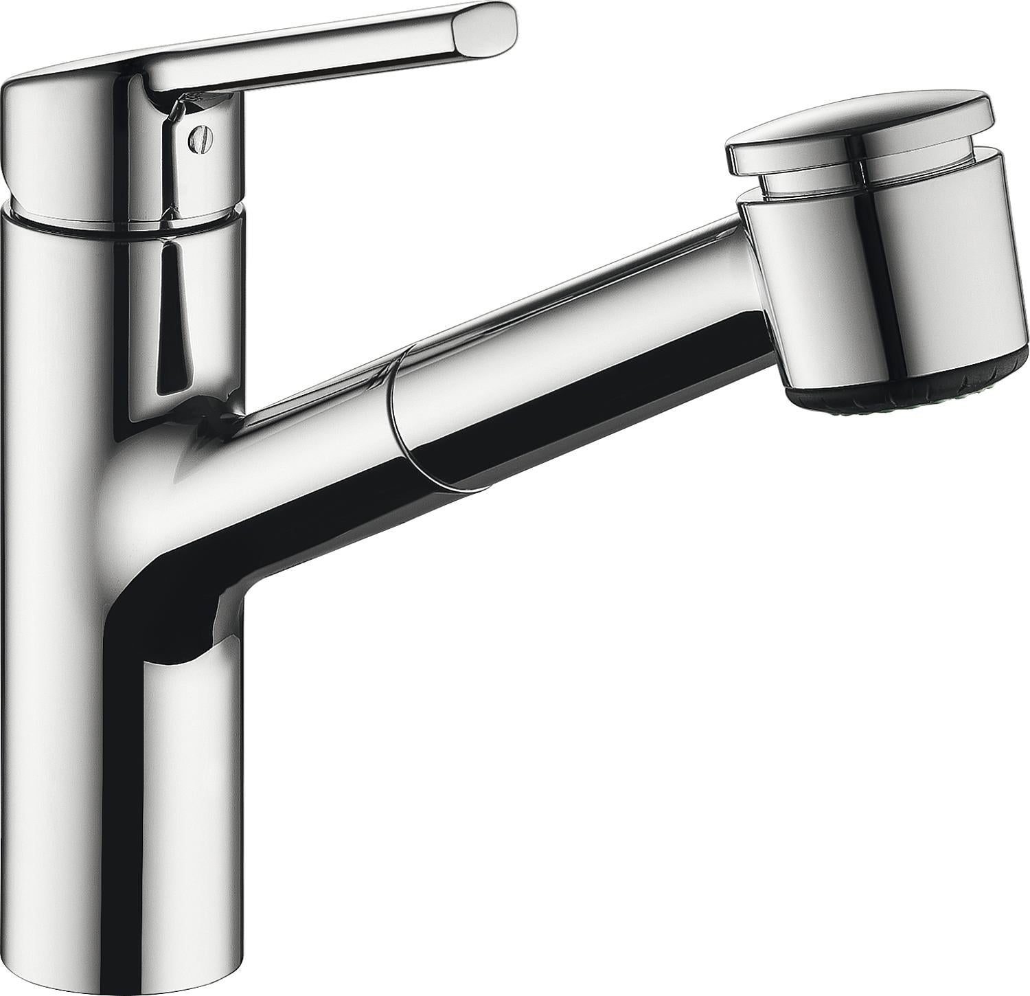 asdec life ® Spültischmischer KWC Luna E verchromt, Niederdruck ausziehbare Geschirrbrause