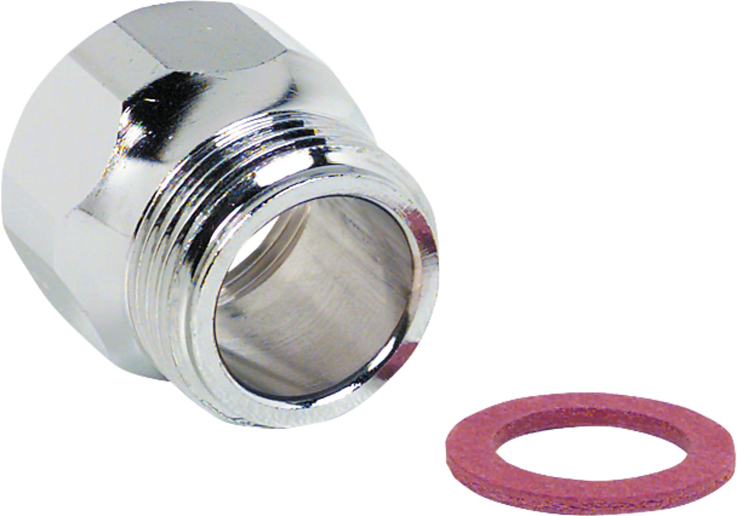 asdec life ® Reduzierstück Messing verchromt IG 3/4" auf AG 3/4" mit 18 mm Bohrung für Schwenkausläufe *BG*