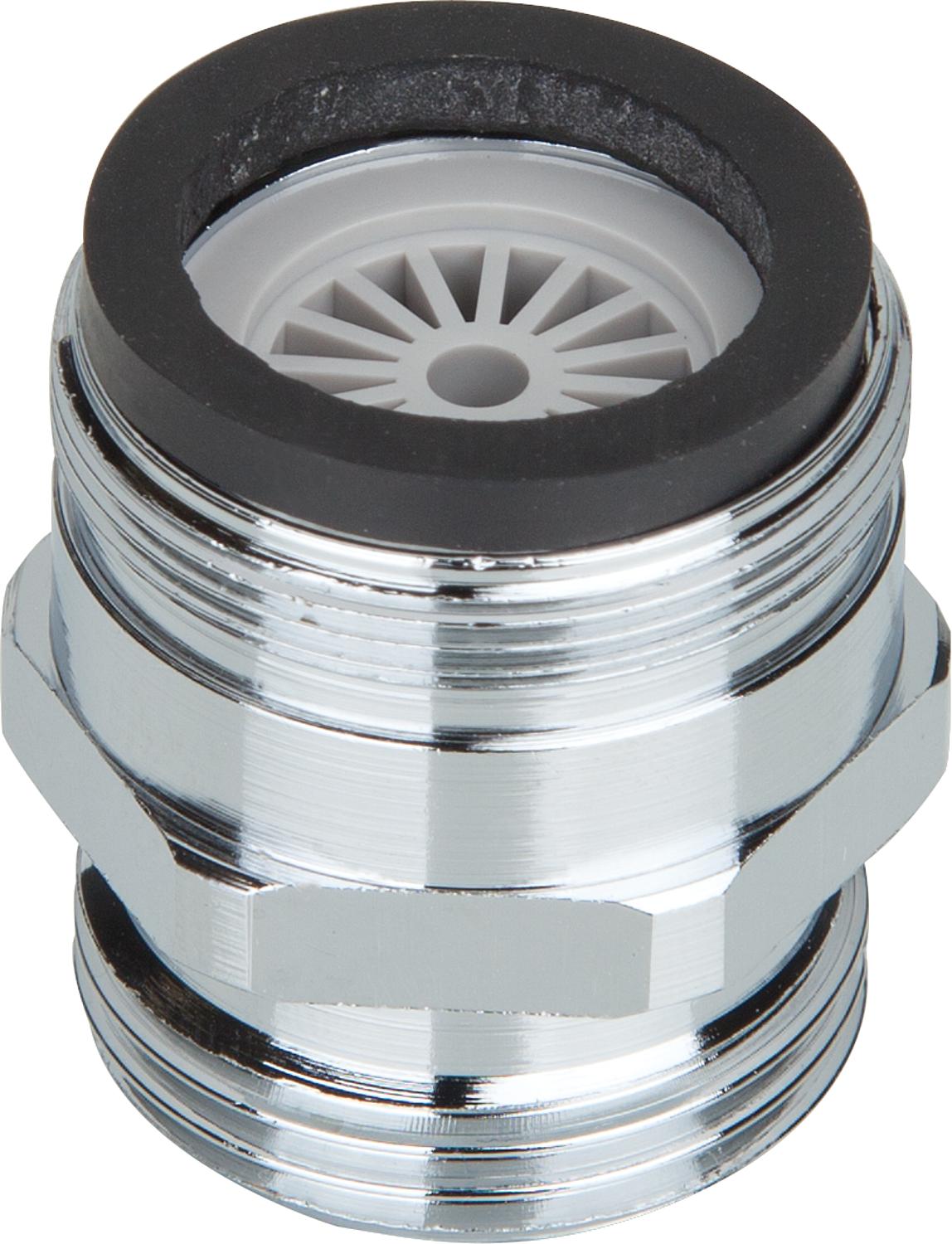 asdec life ® Reduzierstück Messing verchromt AG 28X1 auf AG 3/4" mit Weichstrahler *BG*