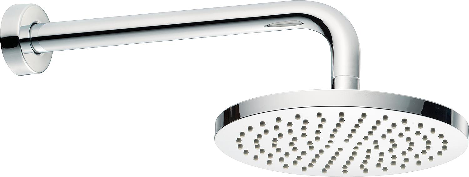 asdec life ® Kopfbrause Heinrichschulte Ø 200 mm, Wandanschluss, Chrom