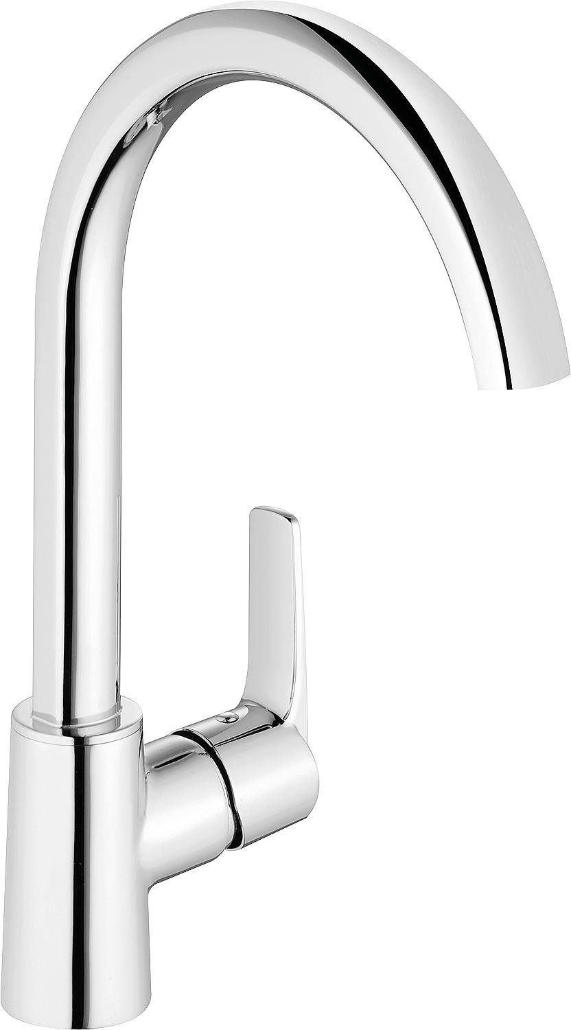 asdec life ® Küchenarmatur Heinrichschulte Alpha 300, chrom, Niederdruck seitliche Betätigung
