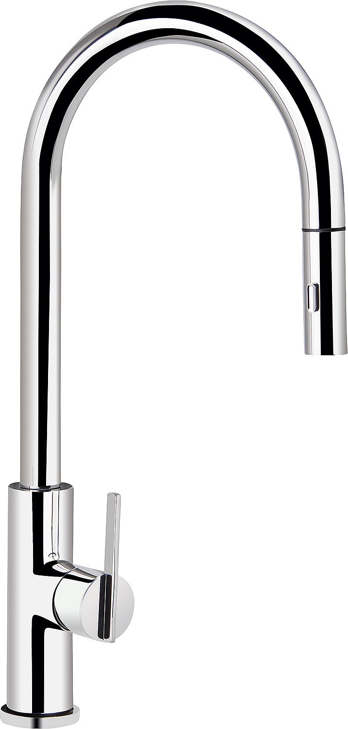 asdec life ® Spültischmischer inox Ezroni Edelstahl poliert, schwenkbar Ausladung 215mm, Höhe: 491mm