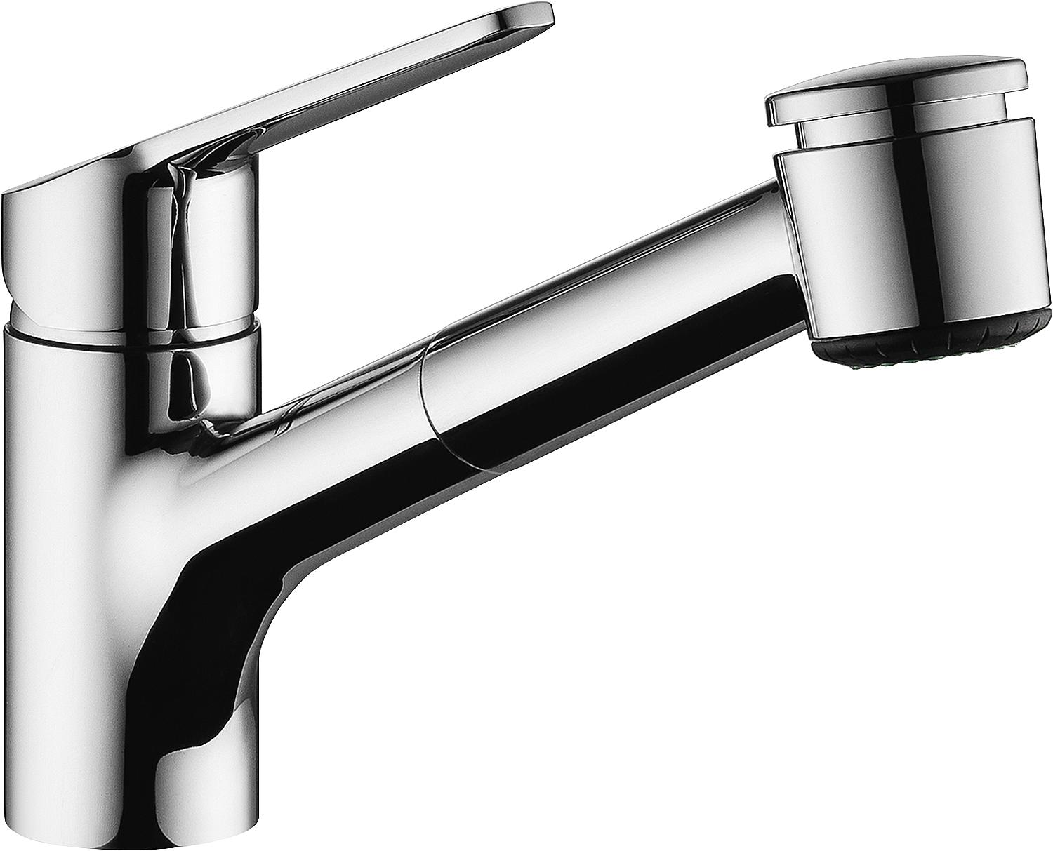 asdec life ® Spültischmischer KWC Isla verchromt, Niederdruck herausziehbare Geschirrbrause