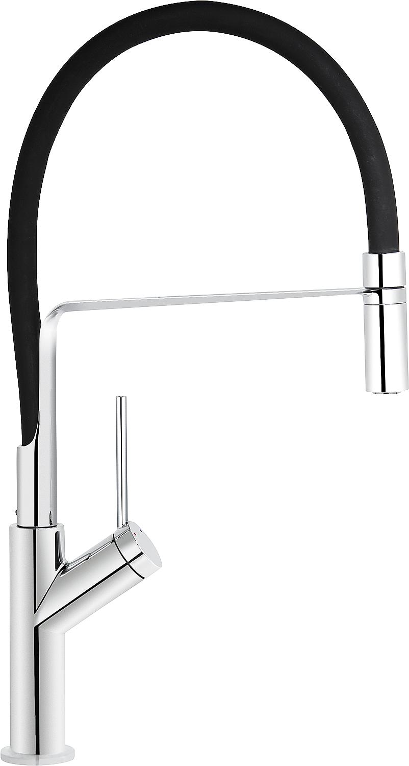 asdec life ® Spültischmischer Live 2.0,chrom, Brauseschlauch in schwarz, Ausladung 221mm