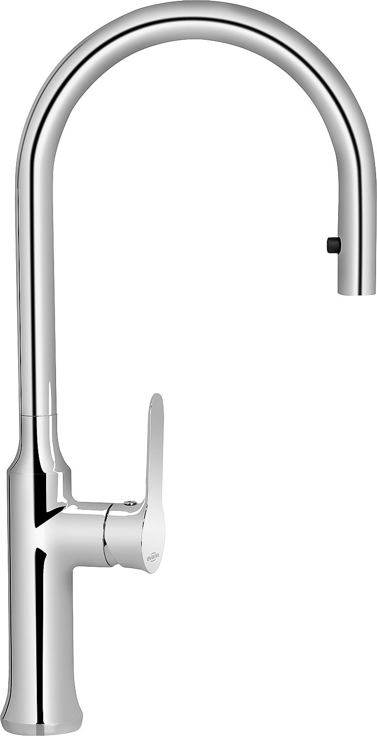 asdec life ® Spültischmischer Melado, chrom, mit herausziehbarem Auslauf, Ausladung 201mm