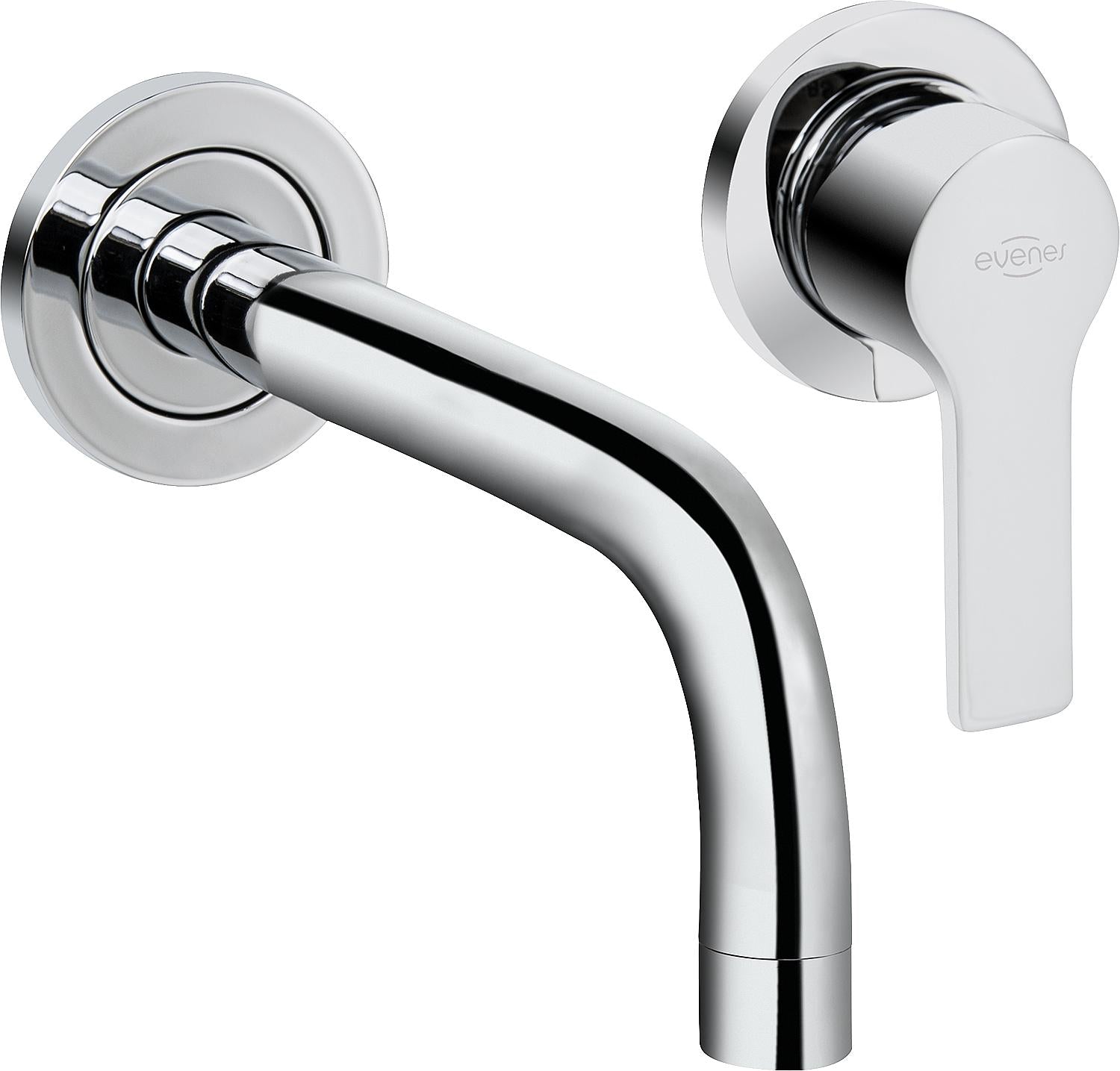 asdec life ® Wand-Waschtischmischer Goodlife verchromt,mit Wandeinbaukörper, Ausladung 200mm