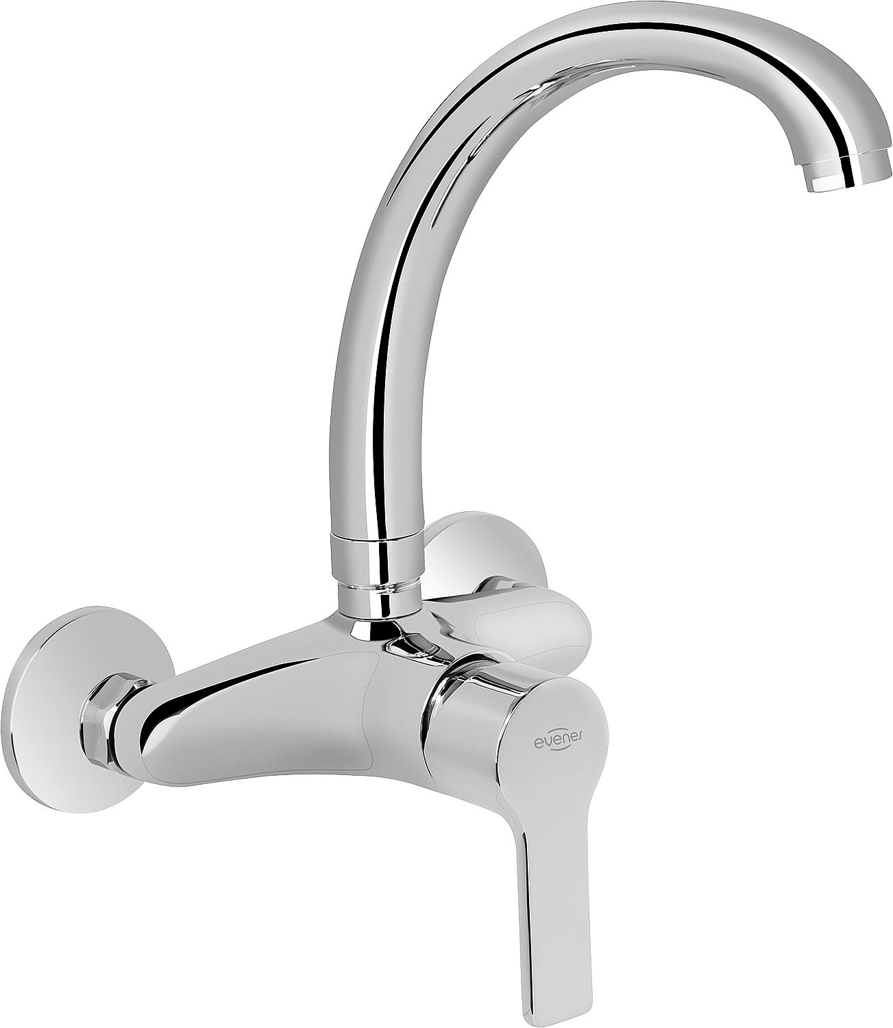 asdec life ® Wand-Spültischmischer Goodlife mit schwenkbarem HU-Auslauf, Ausladung 245mm