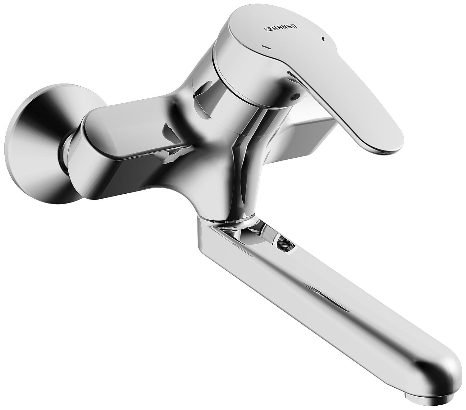 asdec life ® Wand-Waschtischmischer Hansamix chrom, DN15 S-Anschl. Schwenk- Auslauf, Ausladung 235mm