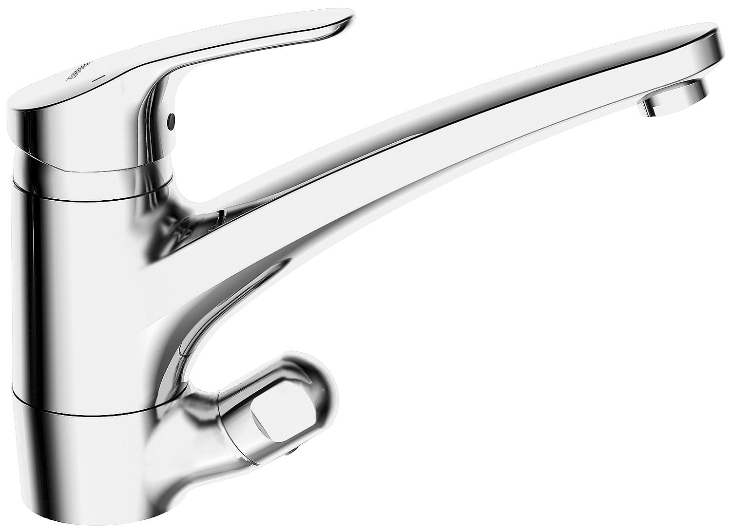 asdec life ® Spültischmischer Hansamix, chrom, mit Geräteabsperrventil, Schwenkauslauf, Ausladung 203mm