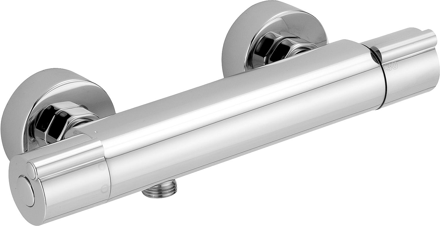 asdec life ® Brausethermostatmischer AP Evelia, verchromt Ausladung 95 mm