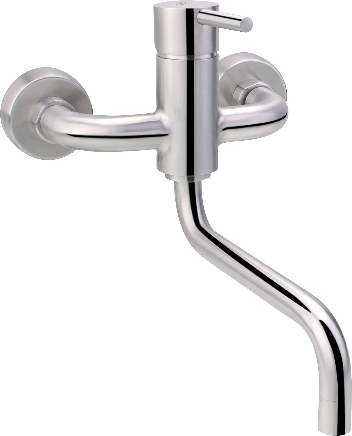 asdec life ® Spültischmischer inox Colorado, Edelst. matt, schwenkb. Ausl. Ausladung 280 mm
