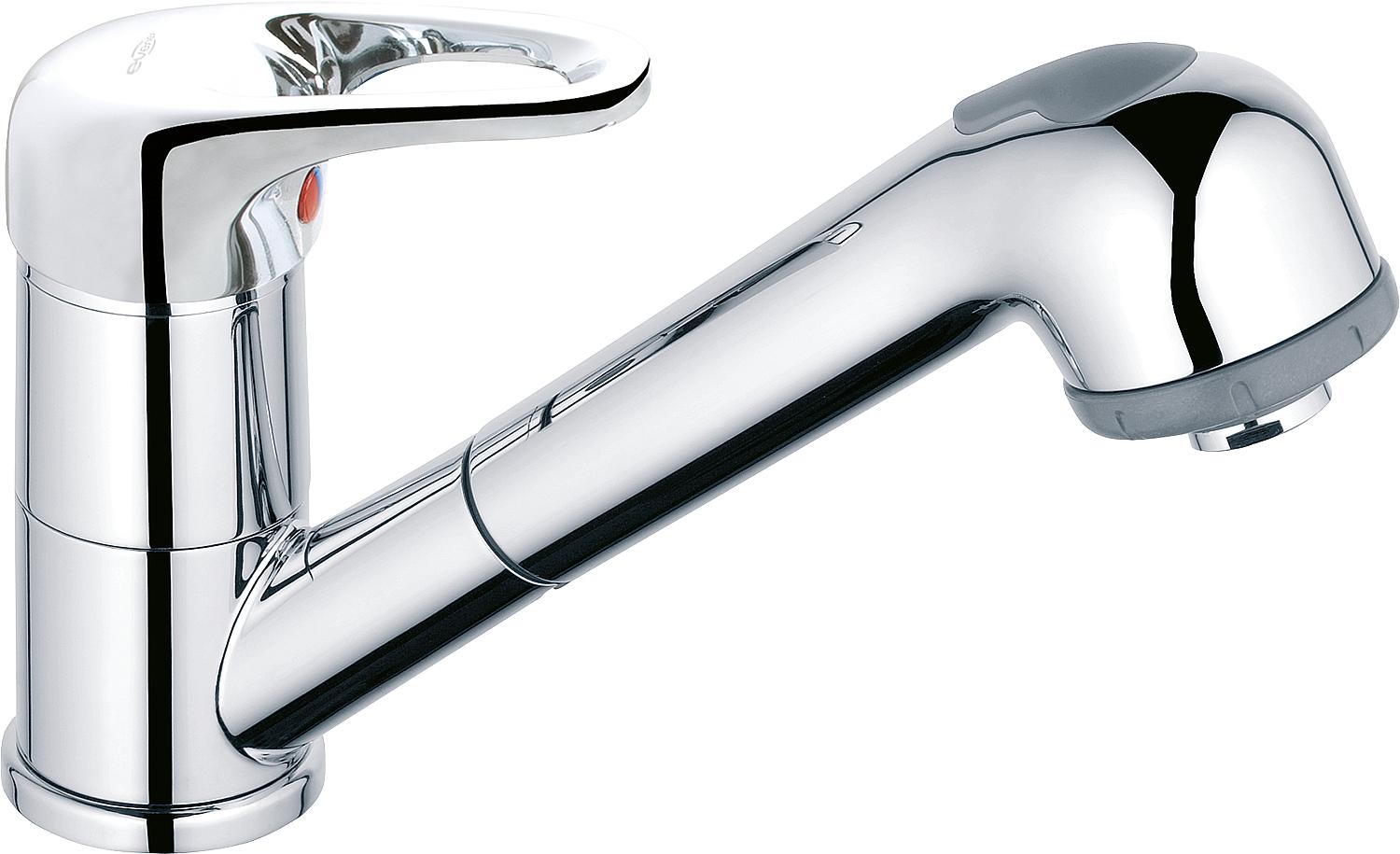 asdec life ® Spültischmischer Top II verchromt, herausziehb. Auslauf Ausladung 186 mm