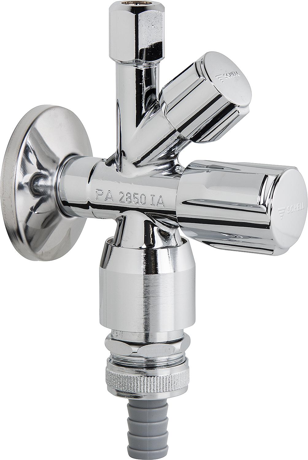 asdec life ® SCHELL Kombi-Eckventil COMFORT Comfort-Griff+Fettk.oberteil+RV+RB+ ASAG, Anschl.G1/2'' AG/DN 15, chrom