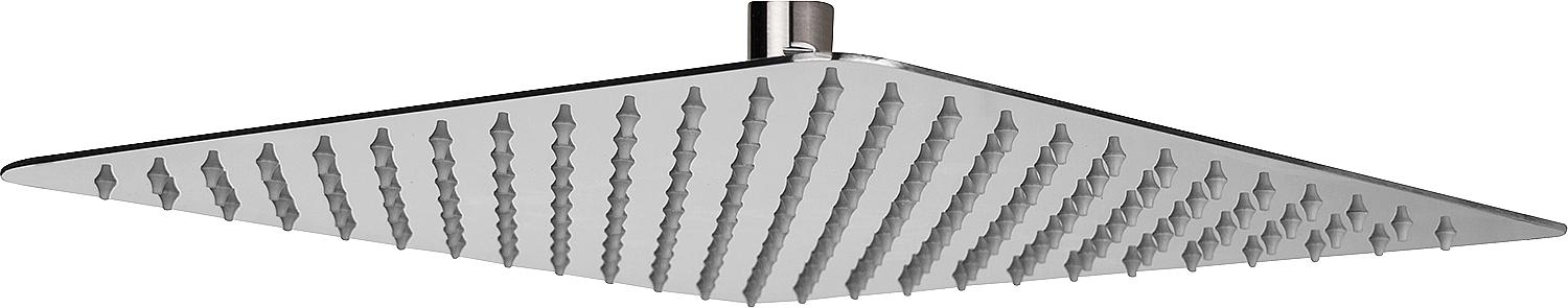 asdec life ® Kopfbrause Edelstahl, gebürstet 200x200mm, Höhe Rand: 2mm eckig