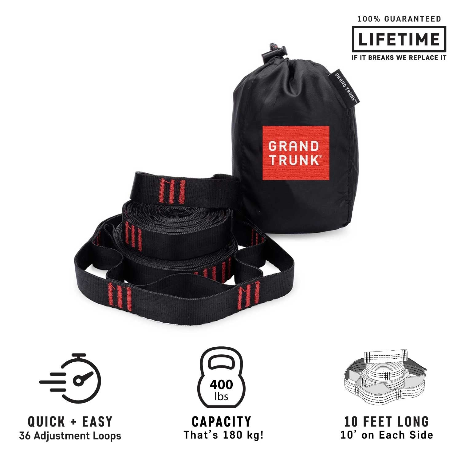 Grand Trunk Hammock Suspension Straps (black)