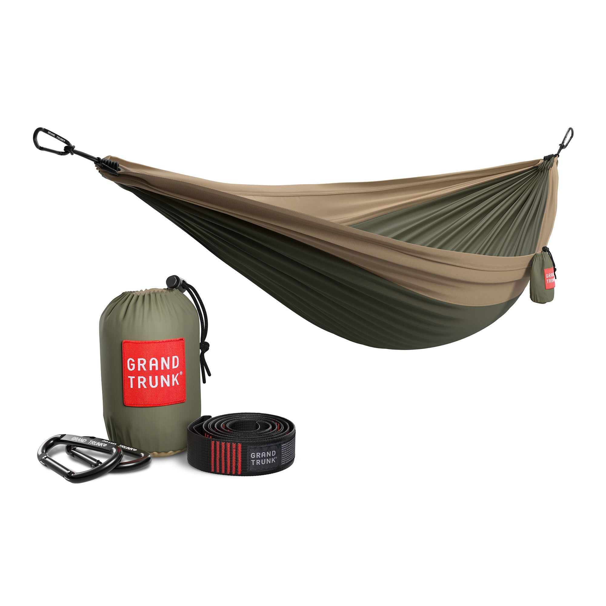 Grand Trunk Double Deluxe Hammock w/Straps (olive/khaki)