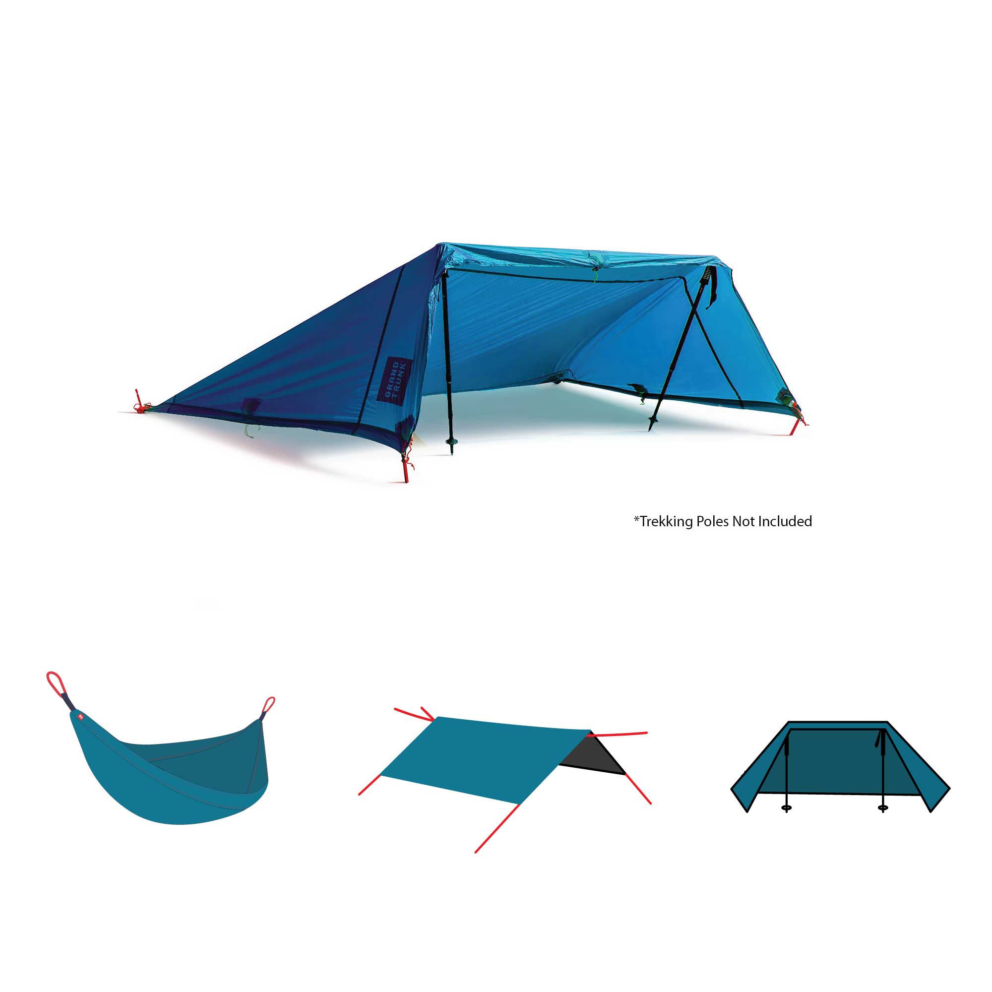 Grand Trunk Moab All-In-One Shelter Hammock (blue)