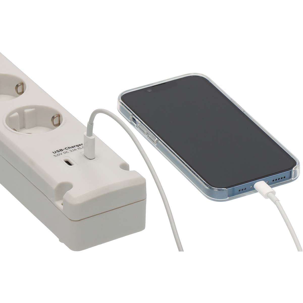 Bremounta Steckdosenleiste 5-fach mit 2 USB-C-Ladebuchsen (USB-C-Steckerblock mit Schalter und 3m Kabel, Verteilerkasten für Wandmontage)