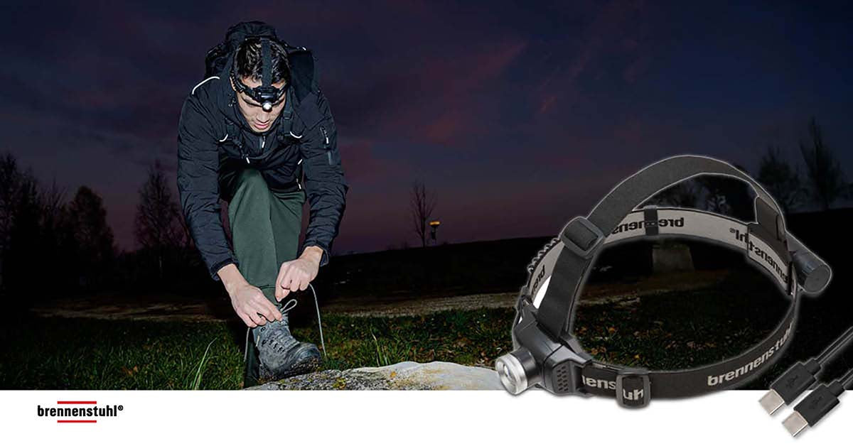 LuxPremium wiederaufladbare LED-Kopftaschenlampe KL 251 AF / Stirnlampe mit CREE LED und rotem Rücklicht