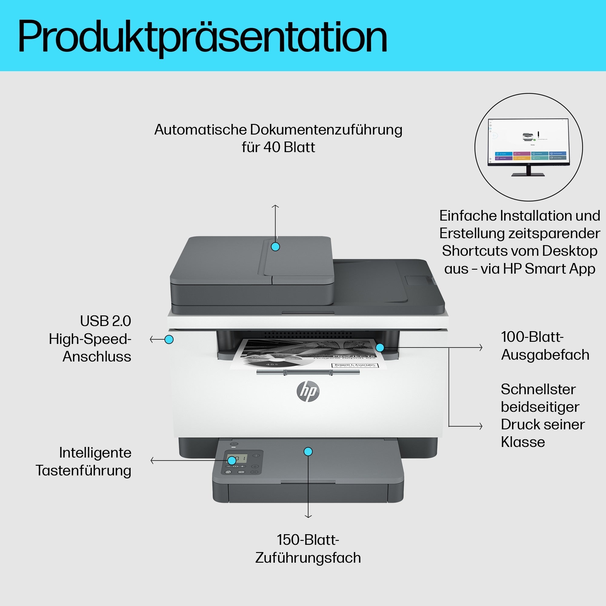 L HP LaserJet M234sdn S/W-Laserdrucker 3in1 A4 LAN ADF Duplex