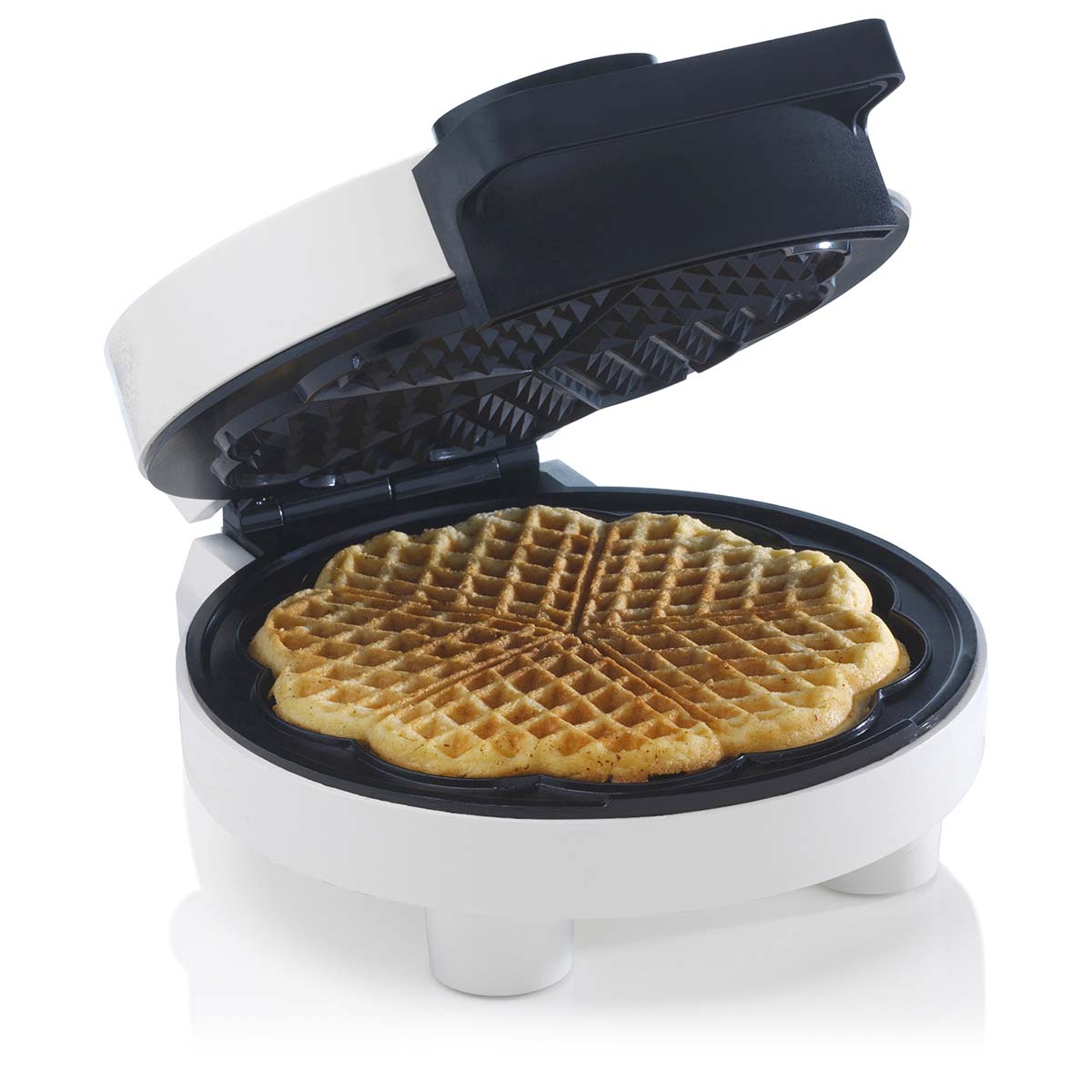 Waffeleisen in Herzform Weiß