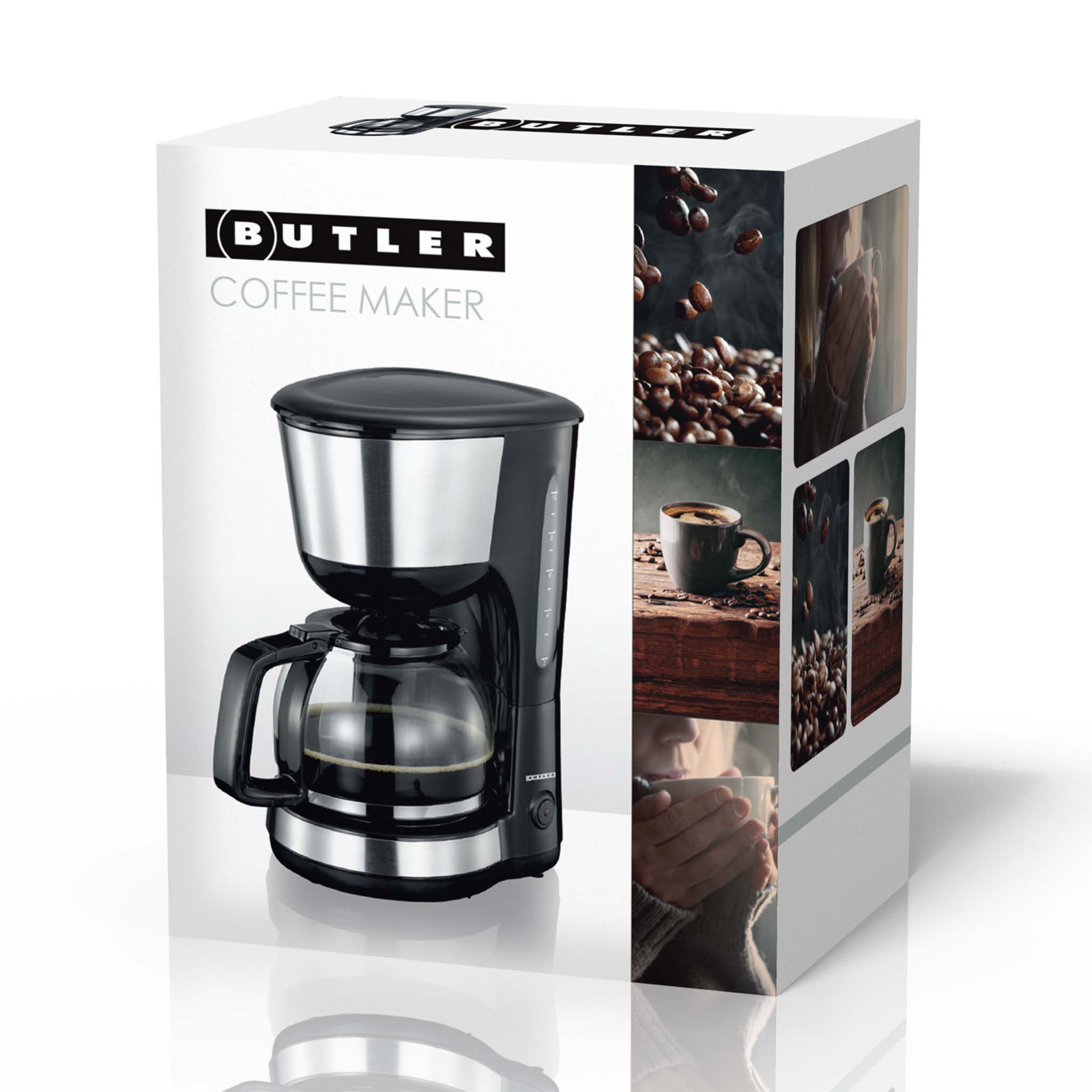 Kaffeemaschine 1.25L 1000W Schwarz